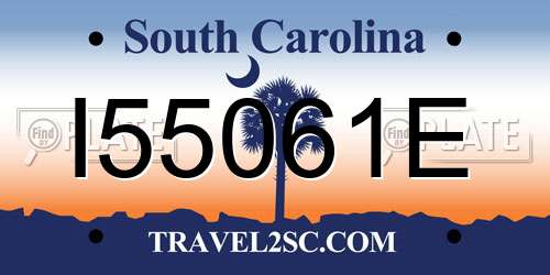 I55061E South Carolina License Plate