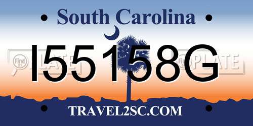 I55158G South Carolina License Plate