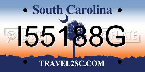 I55188G South Carolina License Plate