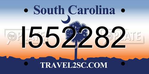 I552282 South Carolina License Plate