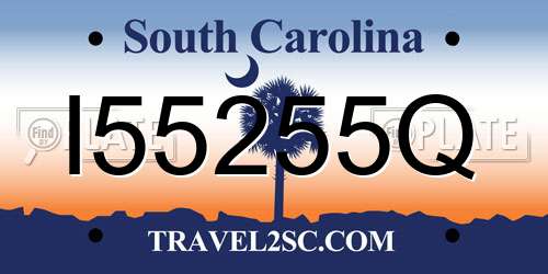 I55255Q South Carolina License Plate