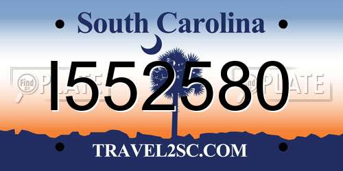 I552580 South Carolina License Plate