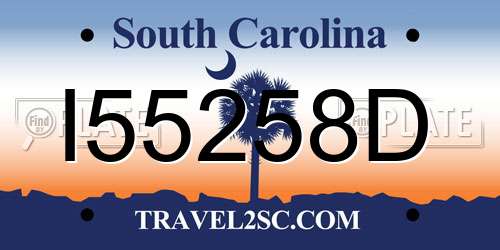 I55258D South Carolina License Plate