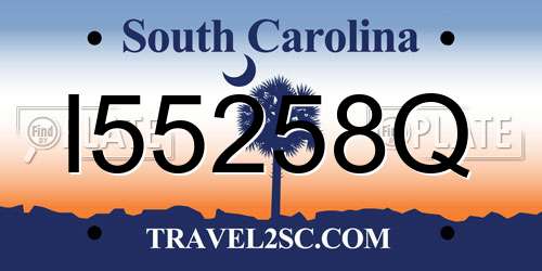 I55258Q South Carolina License Plate