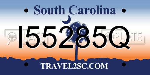 I55285Q South Carolina License Plate