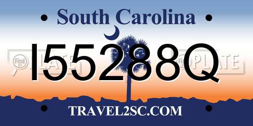 I55288Q South Carolina License Plate