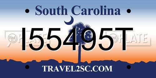 I55495T South Carolina License Plate