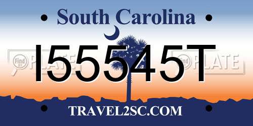 I55545T South Carolina License Plate