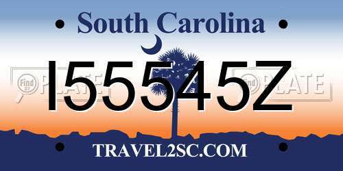 I55545Z South Carolina License Plate