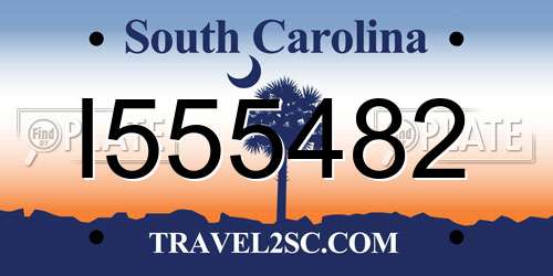 I555482 South Carolina License Plate