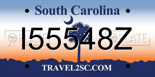 I55548Z South Carolina License Plate