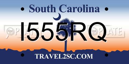 I555RQ South Carolina License Plate