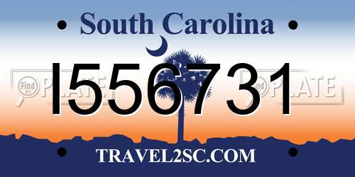 I556731 South Carolina License Plate