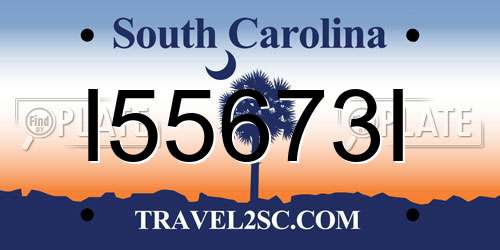 I55673I South Carolina License Plate