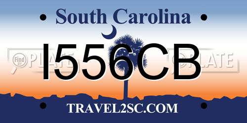 I556CB South Carolina License Plate