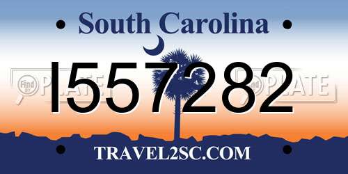 I557282 South Carolina License Plate