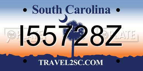 I55728Z South Carolina License Plate