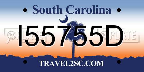 I55755D South Carolina License Plate