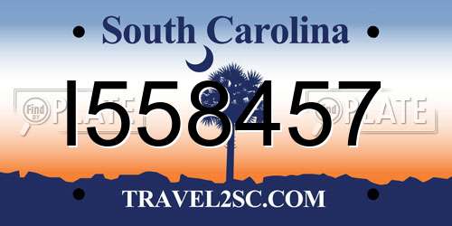 I558457 South Carolina License Plate