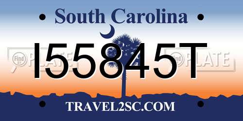 I55845T South Carolina License Plate