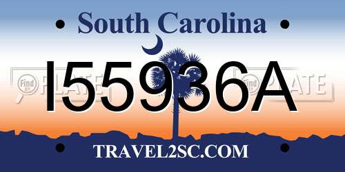 I55936A South Carolina License Plate