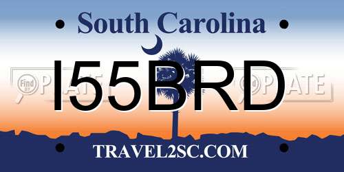 I55BRD South Carolina License Plate