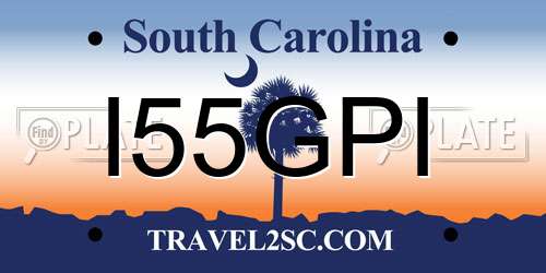 I55GPI South Carolina License Plate
