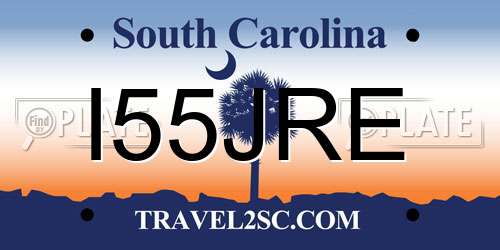 I55JRE South Carolina License Plate