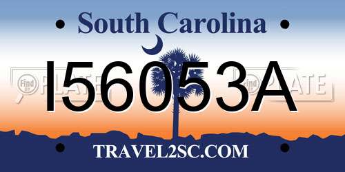 I56053A South Carolina License Plate