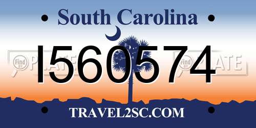 I560574 South Carolina License Plate