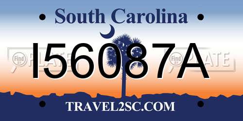 I56087A South Carolina License Plate