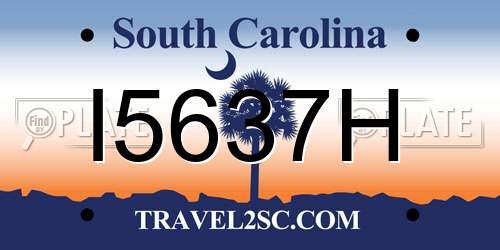 I5637H South Carolina License Plate