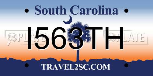 I563TH South Carolina License Plate
