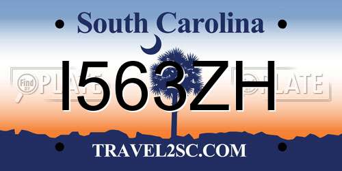 I563ZH South Carolina License Plate