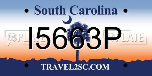 I5663P South Carolina License Plate