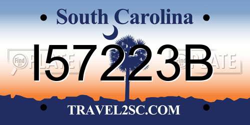 I57223B South Carolina License Plate
