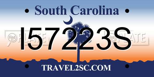 I57223S South Carolina License Plate