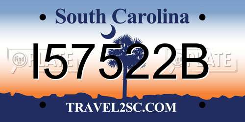 I57522B South Carolina License Plate