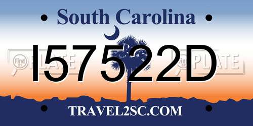 I57522D South Carolina License Plate