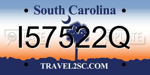 I57522Q South Carolina License Plate