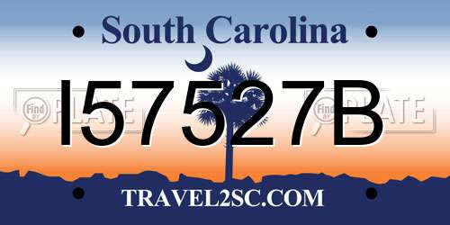 I57527B South Carolina License Plate