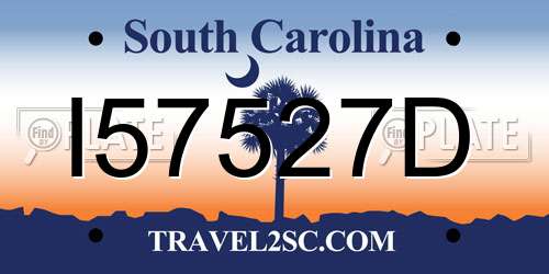 I57527D South Carolina License Plate