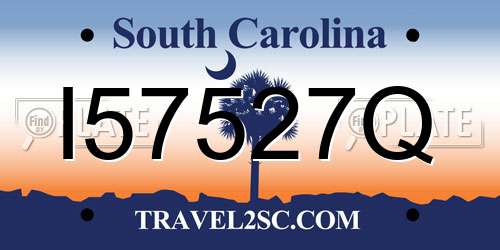 I57527Q South Carolina License Plate