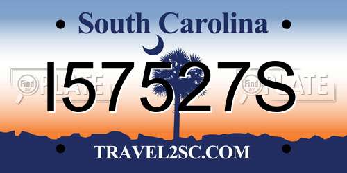 I57527S South Carolina License Plate