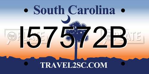 I57572B South Carolina License Plate