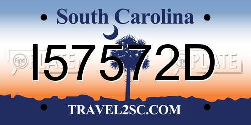 I57572D South Carolina License Plate
