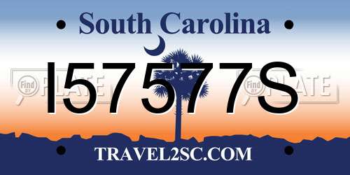I57577S South Carolina License Plate