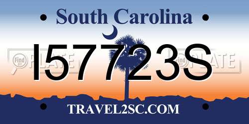 I57723S South Carolina License Plate