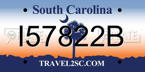 I57822B South Carolina License Plate