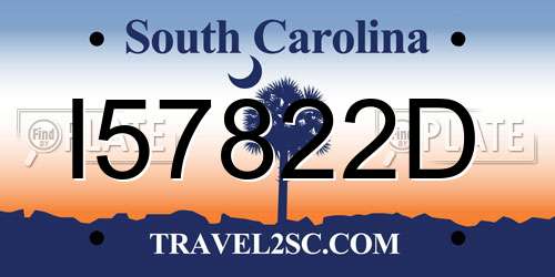 I57822D South Carolina License Plate